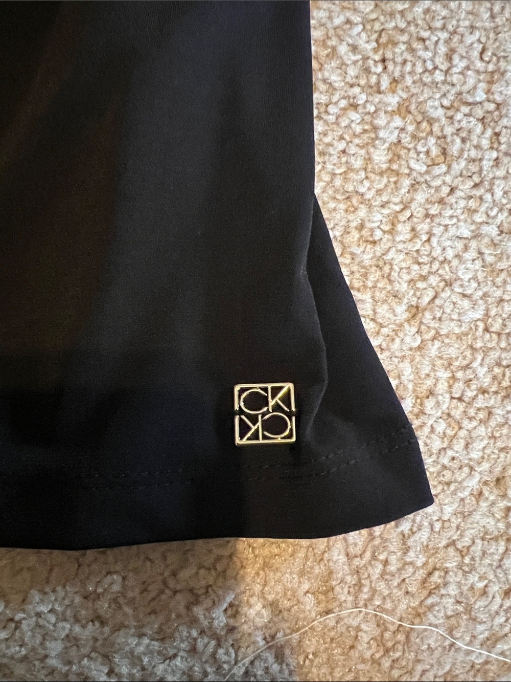 Calvin Klein Black Puff Sleeve V-Neck Blouse - Picture 3 of 5